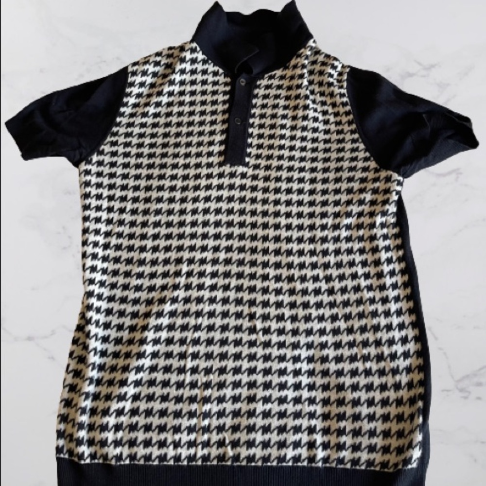 Urban Outfitters Cotton Sweater Polo Shirt in Black and White